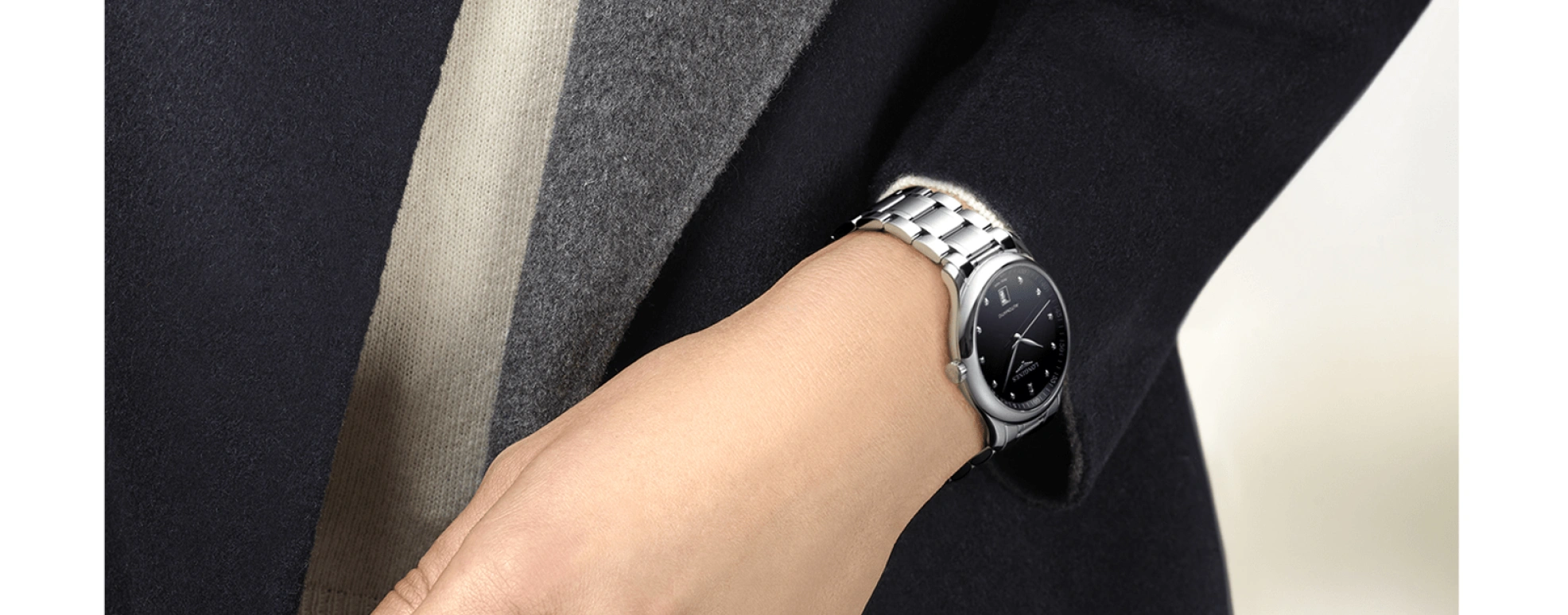Longines,Master 38.50mm,38.50mm,Stainless Steel,Black,Automatic,Chronograph,Date,L2,L2.628.4.57.6