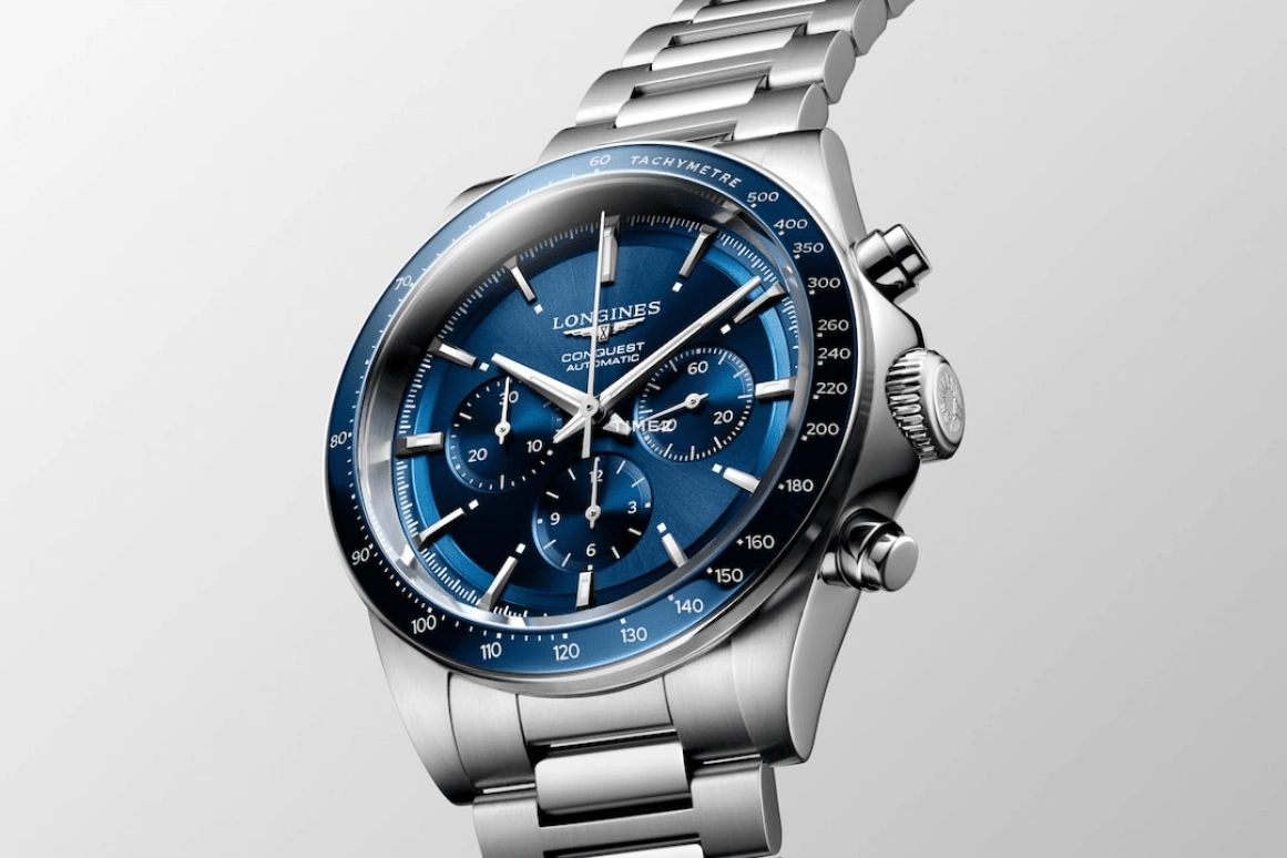 Longines,Conquest 42mm,42mm,Stainless Steel,Blue,Automatic,Chronograph,Sapphire,Crystal Glass,L3,L3.835.4.92.6