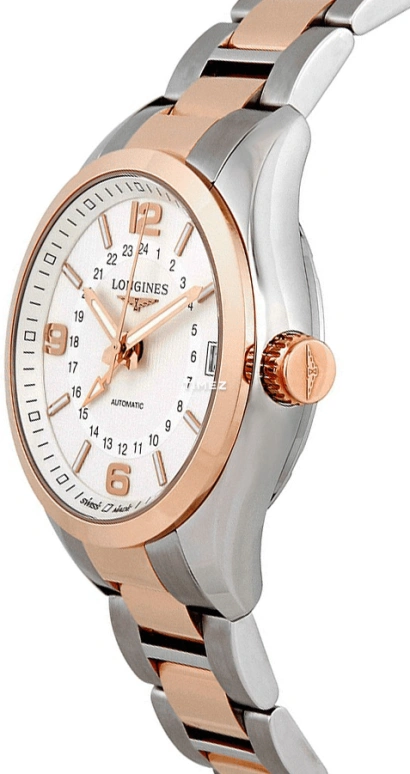 Longines,Conquest Classic 42mm,42mm,Stainless Steel,Rose Gold,Silver,Automatic,Day,Dule Time,GMT,L2,L2.799.5.76.7