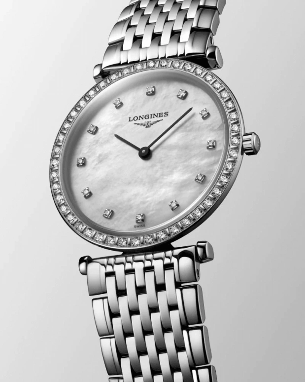 Longines,Elegant 29mm,29mm,Stainless Steel,White,Black,Quartz,In-house Caliber,Sapphire,L4,L4.523.0.87.6