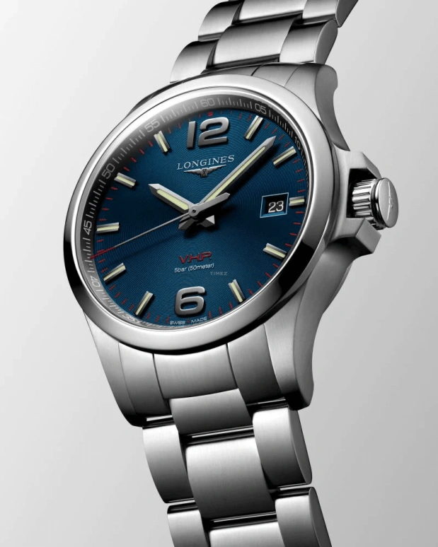 Longines,Conquest V.H.P. 43mm,43mm,Stainless Steel,Blue,Quartz,Date,In-house Caliber,L3,L3.726.4.96.6