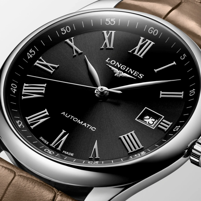 Longines,Master 40mm,40mm,Stainless Steel,Black,Automatic,Day,64hours,L2,L2.793.4.59.2