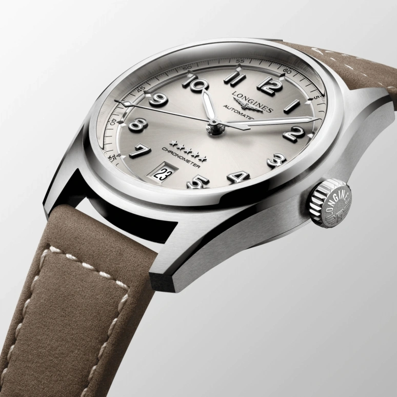 Longines,Spirit 37mm,37mm,Stainless Steel,Champagne,Automatic,Date,64hours,L3,L3.410.4.63.2