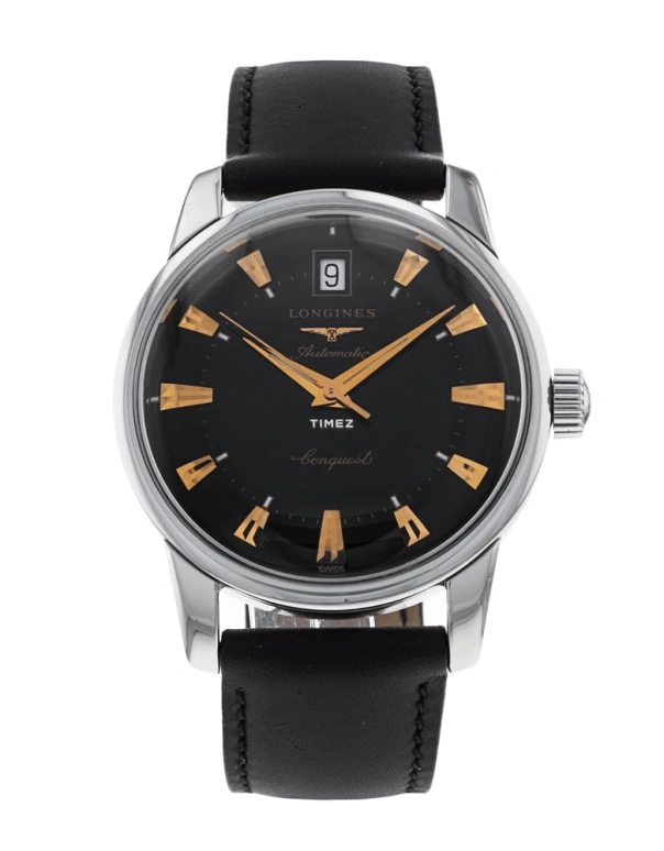 Longines,Heritage Classic 35mm,35mm,Stainless Steel,Black,Automatic,Day,38hours,L1,L1.611.4.52.2