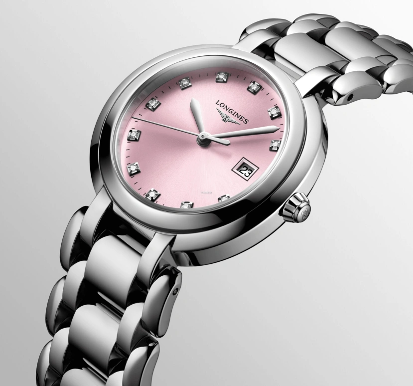 Longines,PrimaLuna 30mm,30mm,Stainless Steel,Pink,Quartz,Day,26280hours,L8,L8.122.4.99.6