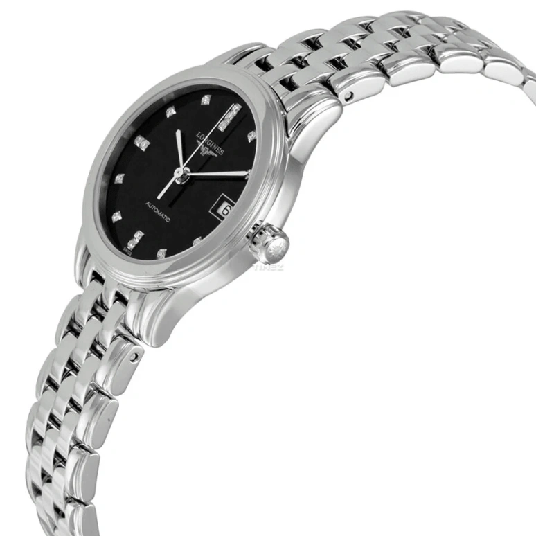 Longines,Flagship 26mm,26mm,Stainless Steel,Black,Automatic,Day,40hours,L4,L4.274.4.59.6