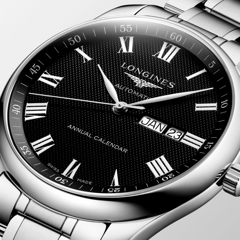 Longines,Heritage Classic 42mm,42mm,Stainless Steel,Black,Automatic,Annual Calendar,Month,Day,L2,L2.920.4.51.6