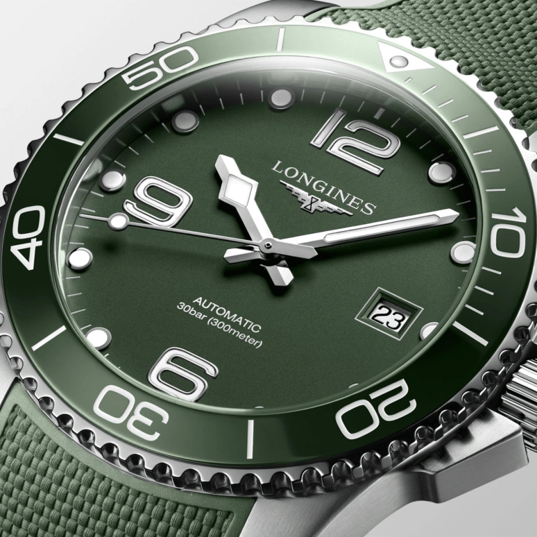 Longines,HydroConquest 41mm,41mm,Stainless Steel,Green,Automatic,Date,65hours,L3,L3.781.4.06.9