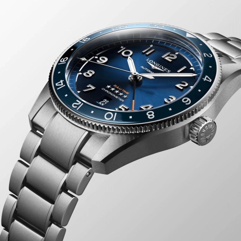 Longines,Spirit 42mm,42mm,Stainless Steel,Blue,Automatic,Date,65hours,L3,L3.812.4.93.6
