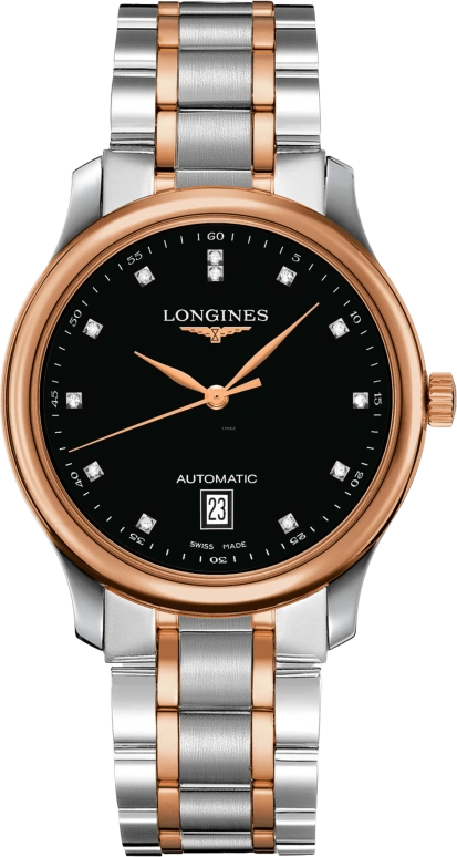 Longines,Master 38.50mm,38.50mm,Stainless Steel,Black,Automatic,Chronograph,Date,L2,L2.628.5.59.7