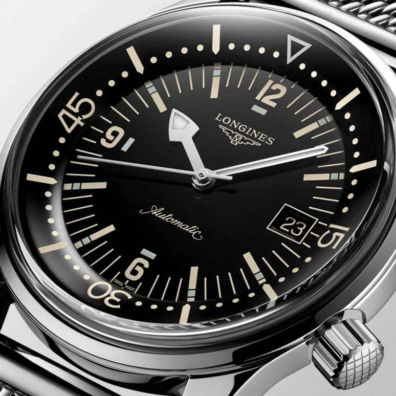 Longines,Heritage Classic 42mm,42mm,Stainless Steel,Black,Automatic,Date,65hours,L3,L3.774.4.50.6