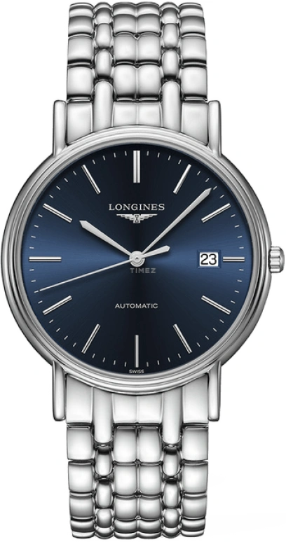 Longines,Presence 38.50mm,38.50mm,Stainless Steel,Blue,Automatic,Date,65hours,L4,L4.921.4.92.6