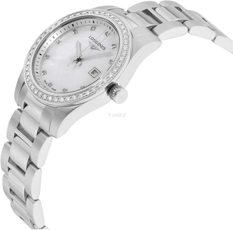 Longines,Conquest Classic 29.50mm,29.50mm,Stainless Steel,White,Quartz,Day,In-house Caliber,L3,L3.300.0.87.6