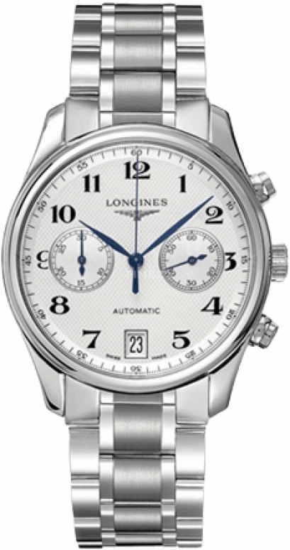 Longines,Master 39mm,39mm,Stainless Steel,Beige,Automatic,Chronograph,Date,L2,L2.669.4.78.6