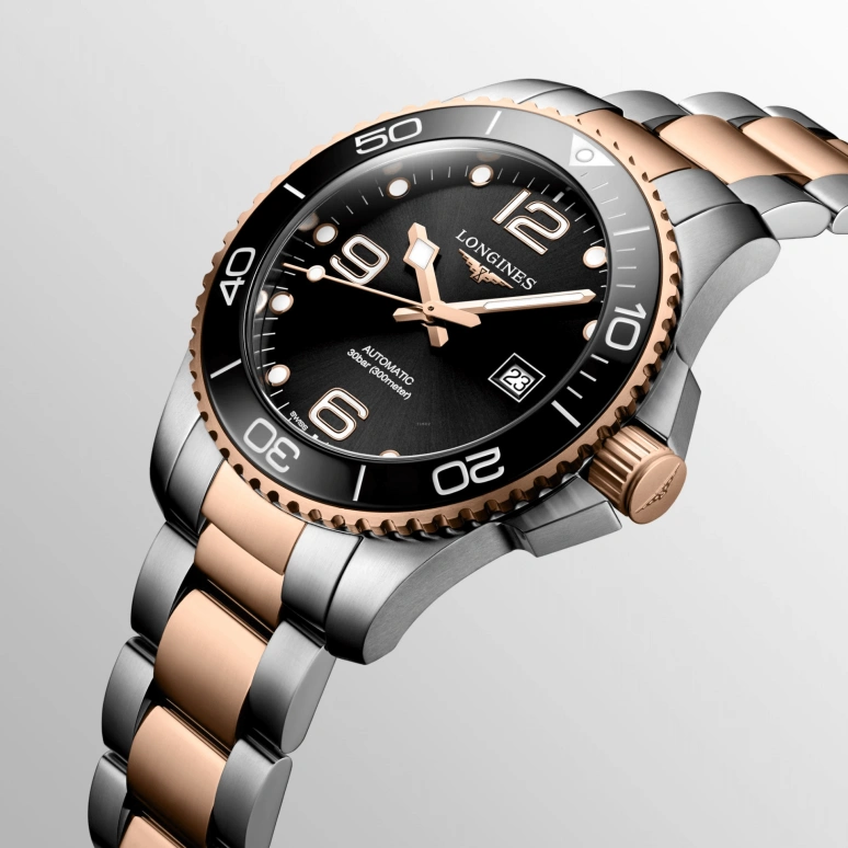 Longines,HydroConquest 43mm,43mm,Ceramic,Stainless Steel,Black,Automatic,Date,64hours,L3,L3.782.3.58.7