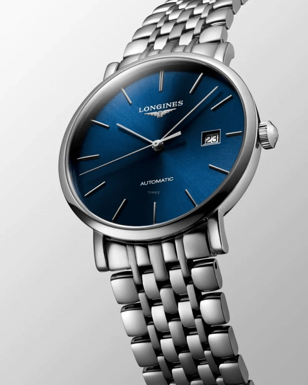 Longines,Elegant 39mm,39mm,Stainless Steel,Blue,Automatic,Day,65hours,L4,L4.910.4.92.6