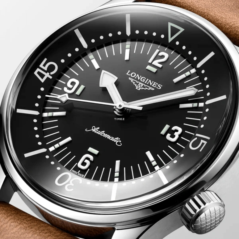 Longines,Legend Diver 39mm,39mm,Stainless Steel,Black,Automatic,72hours,In-house Caliber,L3,L3.764.4.50.0 