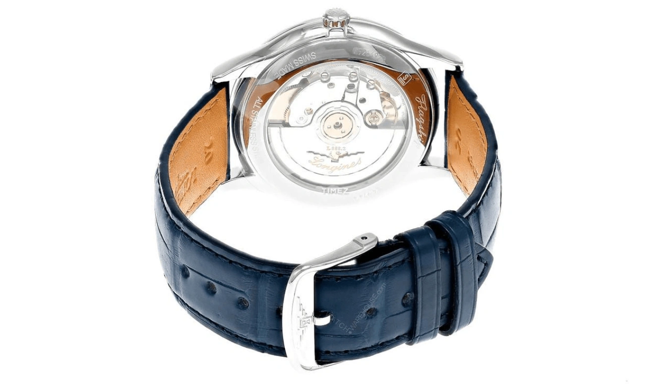 Longines,Flagship 38.50mm,38.50mm,Stainless Steel,Blue,Automatic,Day,65hours,L4,L4.974.4.92.2