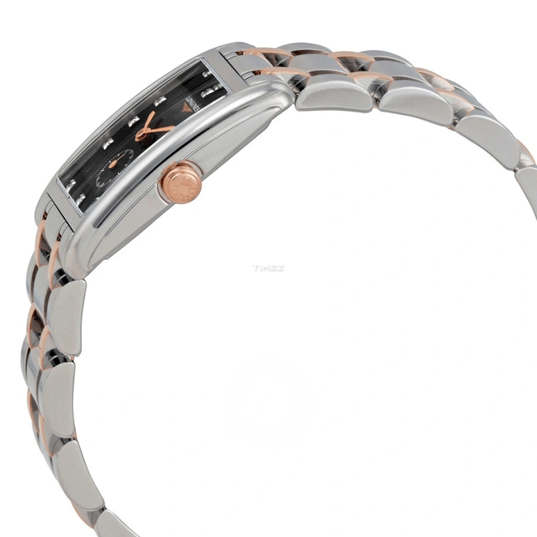 Longines,DolceVita 20.50x32mm,20.50x32mm,Stainless Steel,Rose Gold,Black,Quartz,26280hours,In-house Caliber,L5,L5.255.5.57.7