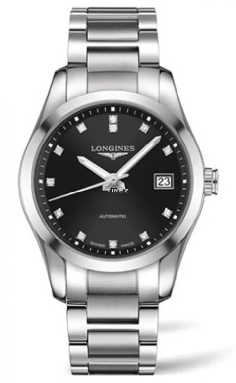 Longines,Conquest Classic 40mm,40mm,Stainless Steel,Black,Automatic,Day,42hours,L2,L2.785.4.58.6