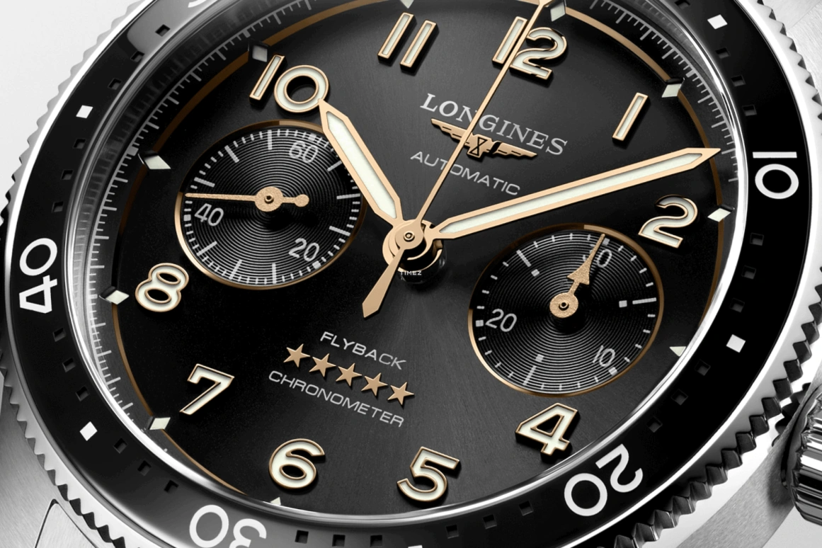 Longines,Spirit 42mm,42mm,Stainless Steel,Black,Automatic,Chronograph,Sapphire,L3,L3.821.4.53.6