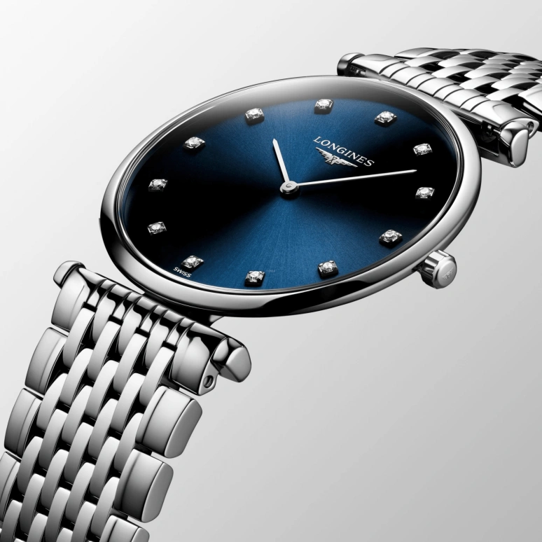 Longines,Elegant 33mm,33mm,Stainless Steel,Blue,Quartz,In-house Caliber,Sapphire,L4,L4.709.4.97.6