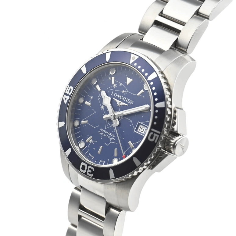 Longines,HydroConquest 39mm,39mm,Stainless Steel,Blue,Automatic,Day,38hours,L3,L3.675.4.96.6