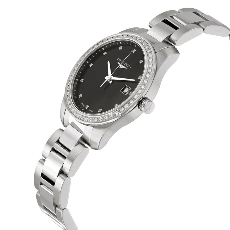 Longines,Conquest 36mm,36mm,Stainless Steel,Black,Quartz,Day,26280hours,L3,L3.401.0.57.6