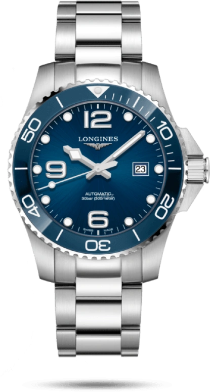 Longines,HydroConquest 43mm,43mm,Stainless Steel,Blue,Automatic,Date,65hours,L3,L3.782.4.96.6
