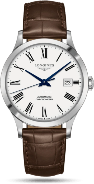Longines,Record 40mm,40mm,Stainless Steel,White,Automatic,Date,64hours,L2,L2.821.4.11.2
