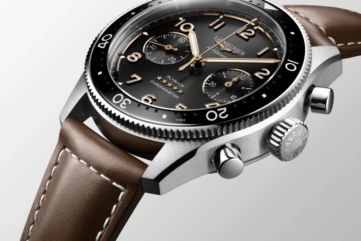 Longines,Spirit 42mm,42mm,Stainless Steel,Black,Automatic,Chronograph,Flyback,Anti-magnetic,L3,L3.821.4.53.2