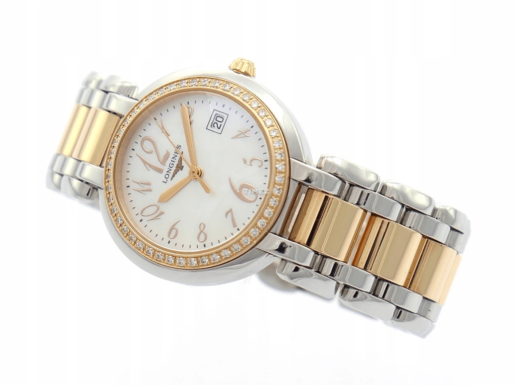 Longines,PrimaLuna 30mm,30mm,Pink Gold,Stainless Steel,White,Quartz,Day,26280hours,L8,L8.112.5.88.6
