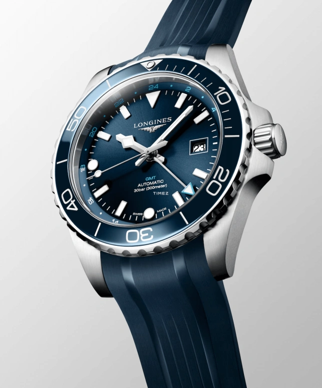 Longines,HydroConquest 43mm,43mm,Stainless Steel,Blue,Automatic,Day,Dule Time,Anti-magnetic,L3,L3.890.4.96.9