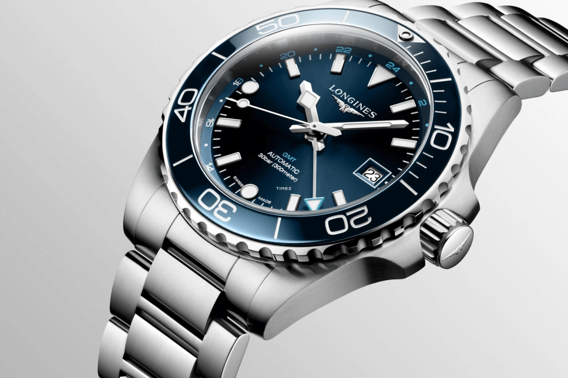 Longines,HydroConquest 41mm,41mm,Stainless Steel,Blue,Automatic,Day,Dule Time,L3,L3.790.4.96.6