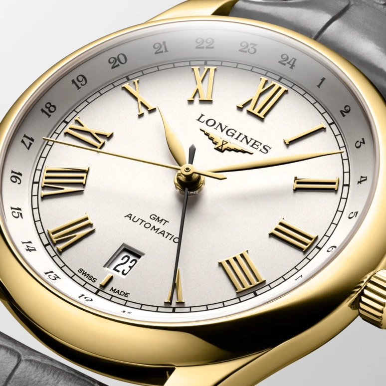 Longines,Master 40mm,40mm,Yellow Gold,Silver White,Automatic,Day,Dule Time,L2,L2.844.6.71.2