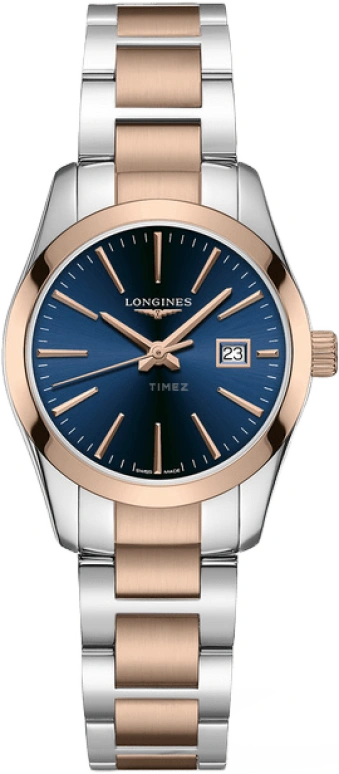 Longines,Conquest Classic 29.50mm,29.50mm,Stainless Steel,Blue,Quartz,Date,Jumping Minutes,L2,L2.286.3.92.7