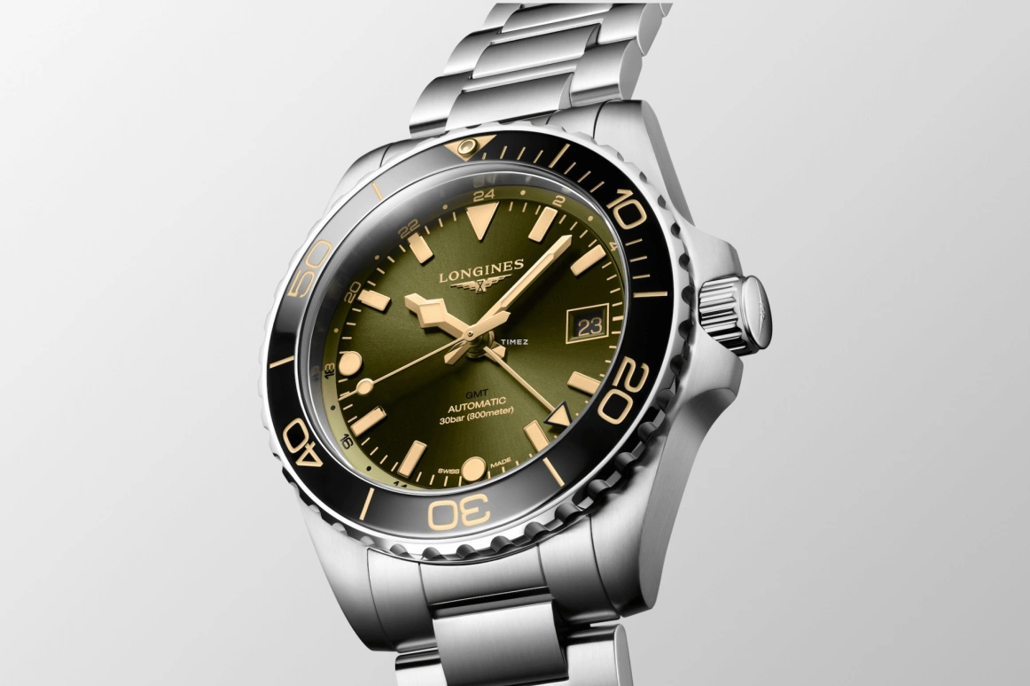 Longines,HydroConquest 41mm,41mm,Stainless Steel,Green,Automatic,Day,Dule Time,Anti-magnetic,L3,L3.790.4.06.6