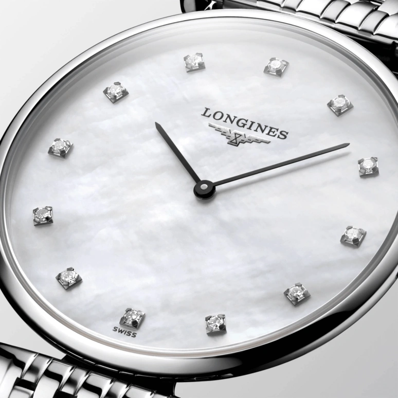 Longines,Elegant 33mm,33mm,Stainless Steel,White,Quartz,In-house Caliber,Sapphire,L4,L4.709.4.88.6
