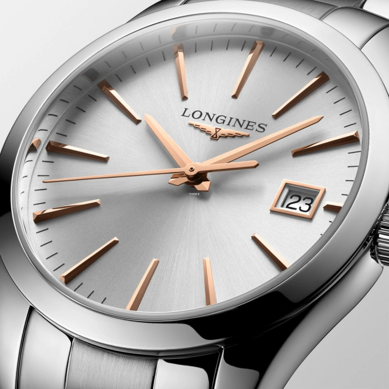 Longines,Conquest Classic 34mm,34mm,Stainless Steel,Silver,Quartz,Day,26280hours,L2,L2.386.4.72.6