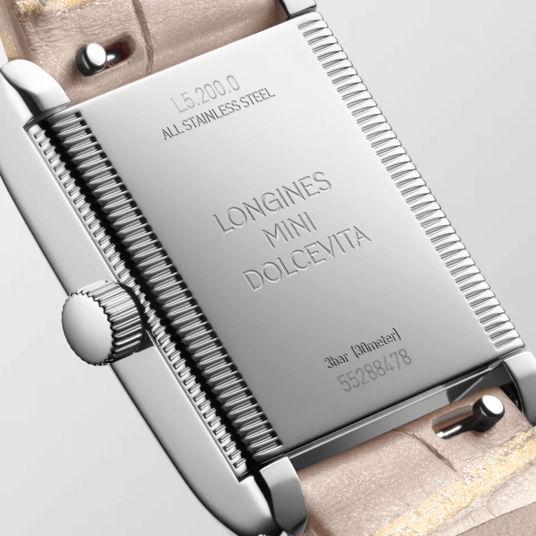 Longines,Mini DolceVita 21.50x29mm,21.50x29mm,Stainless Steel,Pink,Quartz,26280hours,In-house Caliber,L5,L5.200.0.99.2