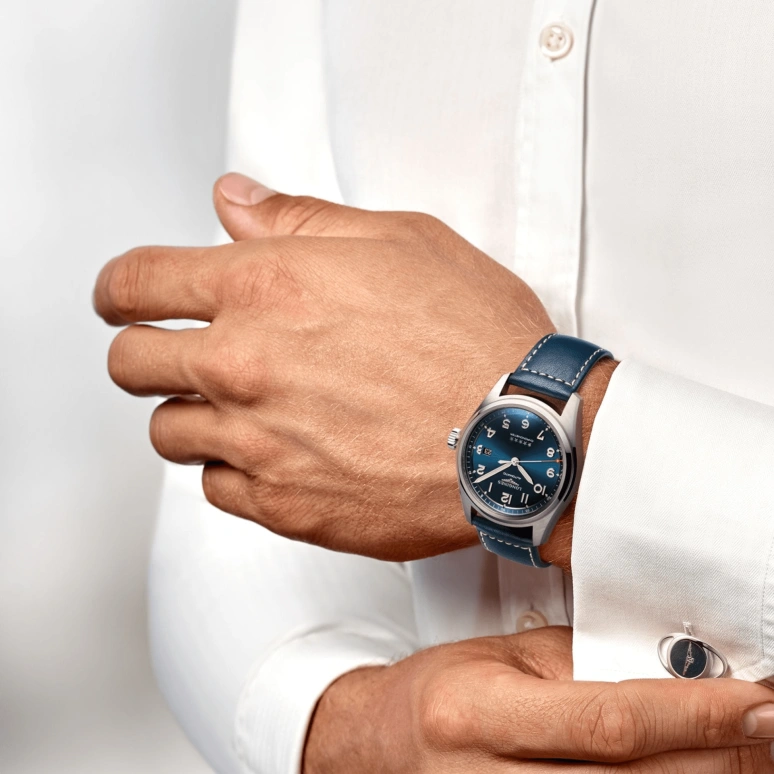 Longines,Spirit 42mm,42mm,Stainless Steel,Blue,Automatic,Date,64hours,L3,L3.811.4.93.0
