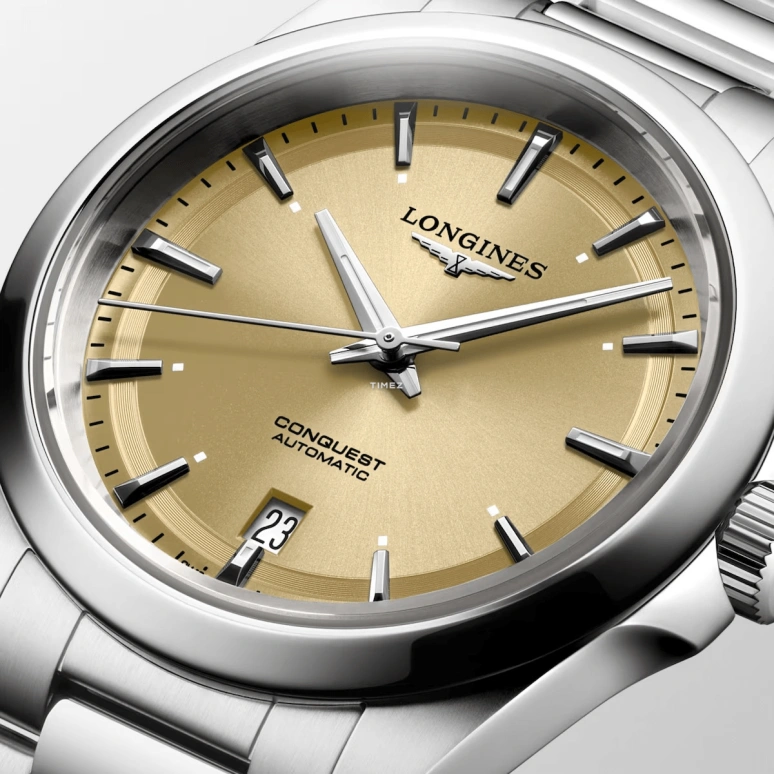 Longines,Conquest 38mm,38mm,Stainless Steel,Champagne,Automatic,Day,72hours,L3,L3.720.4.62.6