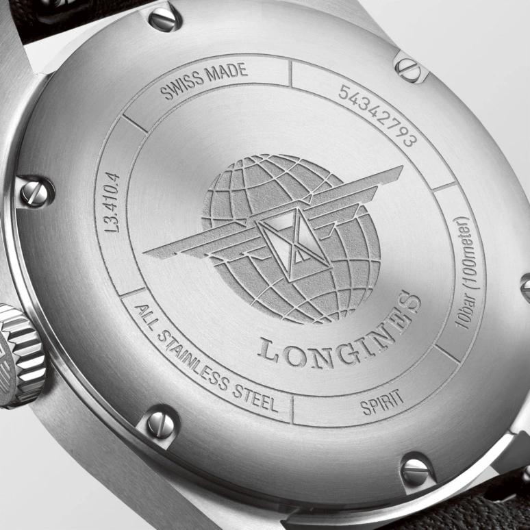 Longines,Spirit 37mm,37mm,Stainless Steel,Black,Automatic,Date,64hours,L3,L3.410.4.53.0
