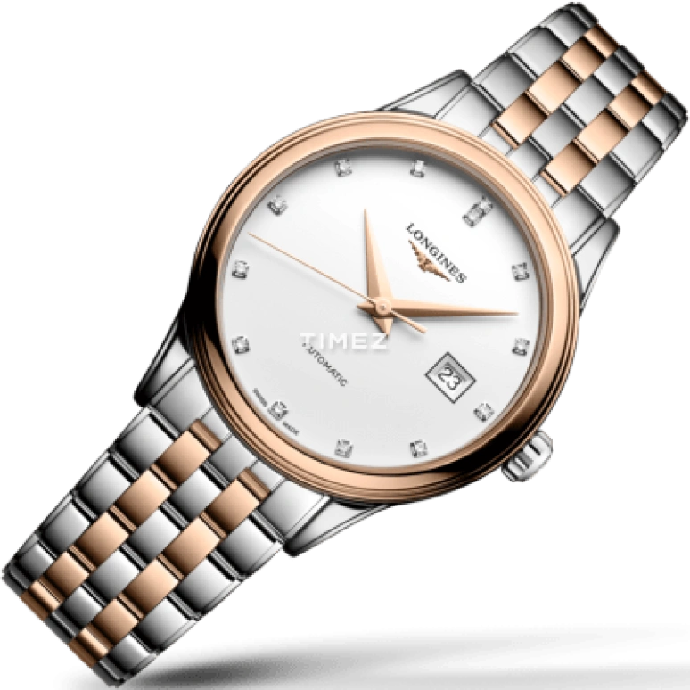 Longines,Flagship 30mm,30mm,Stainless Steel,White,Automatic,Day,45hours,L4,L4.374.3.98.7