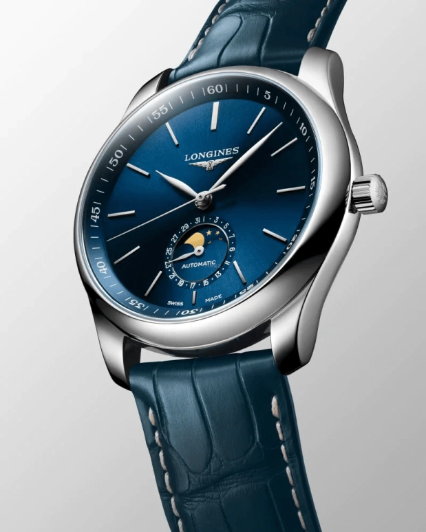 Longines,Master 40mm,40mm,Stainless Steel,Blue,Automatic,Moonphase,Day,L2,L2.909.4.92.0