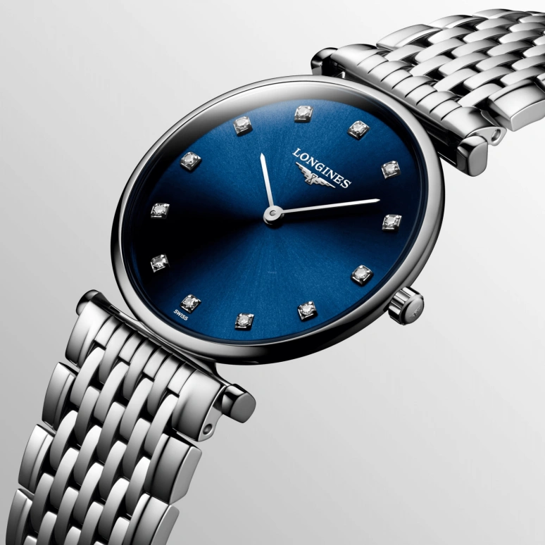 Longines,Elegant 29mm,29mm,Stainless Steel,Blue,Quartz,In-house Caliber,Sapphire,L4,L4.512.4.97.6