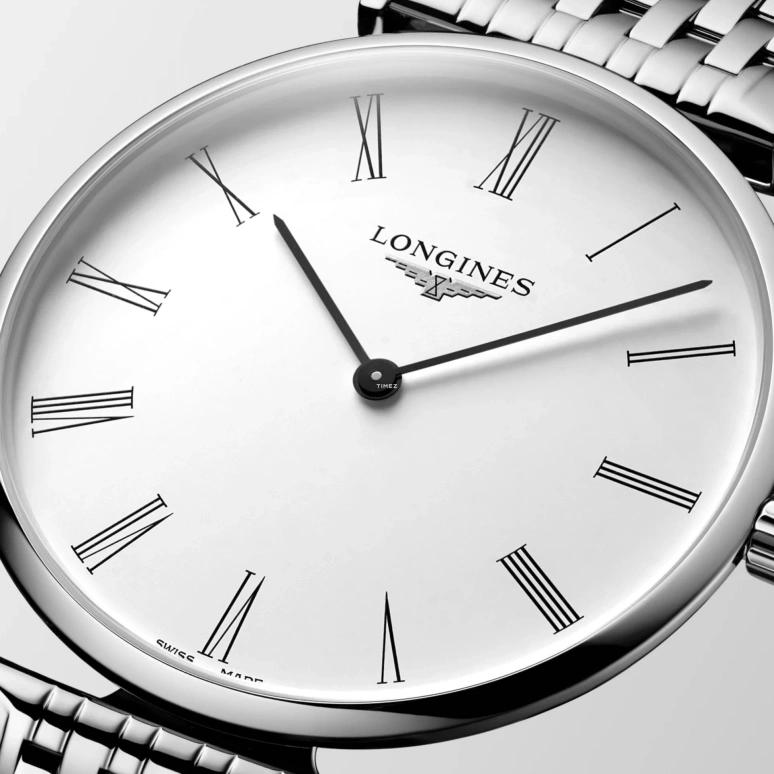 Longines,La Grande Classique 43mm,43mm,Stainless Steel,White,Quartz,In-house Caliber,Sapphire,Crystal Glass,L4,L4.866.4.11.C