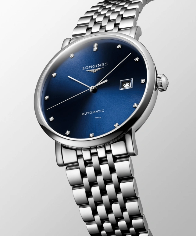 Longines,Elegant 39mm,39mm,Stainless Steel,Blue,Automatic,Day,64hours,L4,L4.910.4.99.6