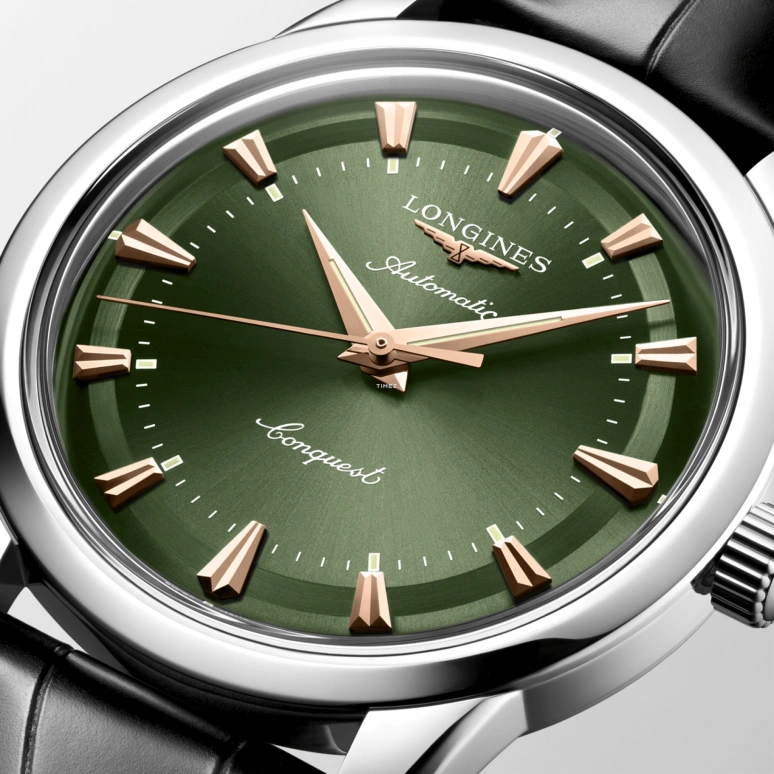 Longines,Conquest Heritage 40mm,40mm,Stainless Steel,Green,Automatic,Anti-magnetic,72hours,L1,L1.650.4.02.2