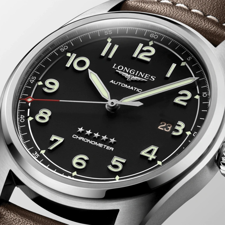 Longines,Spirit 42mm,42mm,Stainless Steel,Black,Automatic,Date,64hours,L3,L3.811.4.53.0